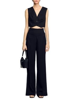 Sandro Sequin Suit Pants